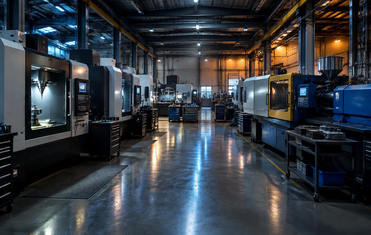 Ferramentaria com centros CNC e injetoras